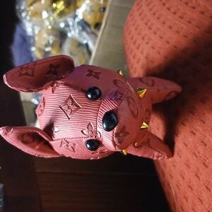 NEW  Fashion Vegan Leather Frenchie Dog Bag Charm Light Brown NWOT